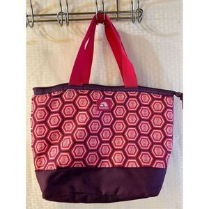 Igloo insulated lunch tote pink 14"x10" geometric bag